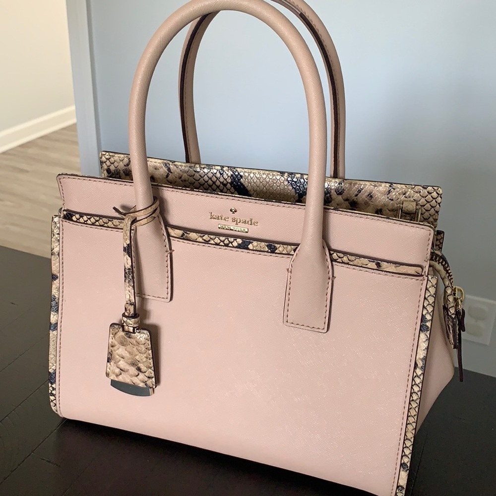 Kate Spade leather handbag with snakeskin trimming!